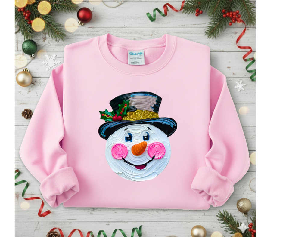 Light Pink Snowman Crewneck