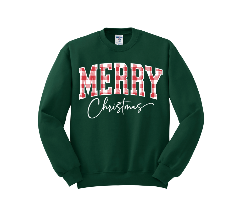 Dark Green Merry Christmas Crewneck